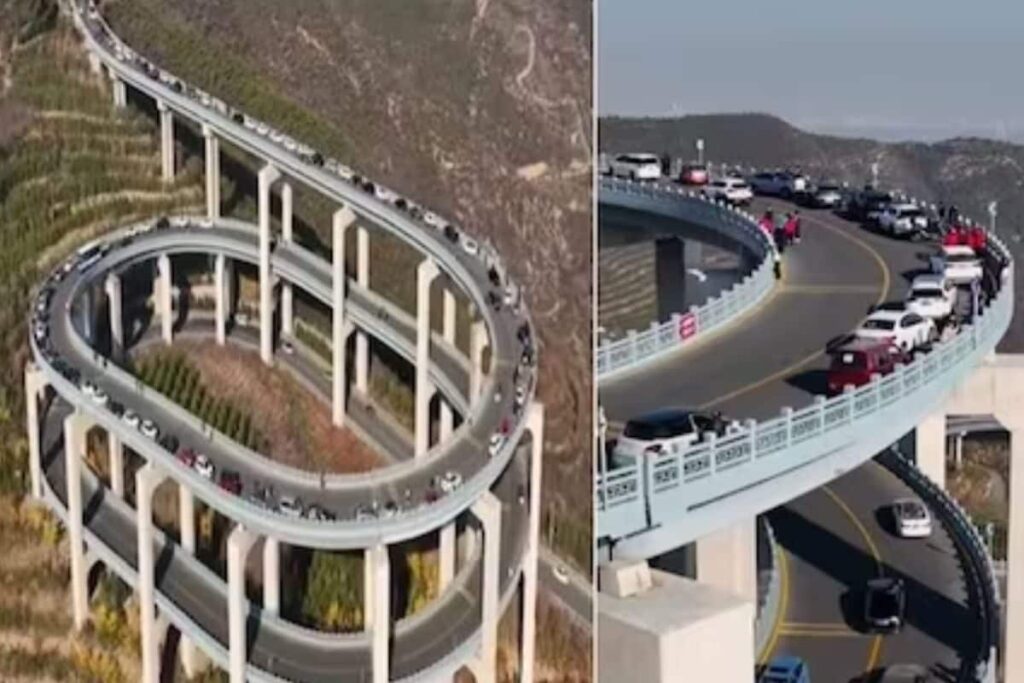 Watch: In China, Three-Storey Bridge Over Tianlong Mountain Has Internet's Attention