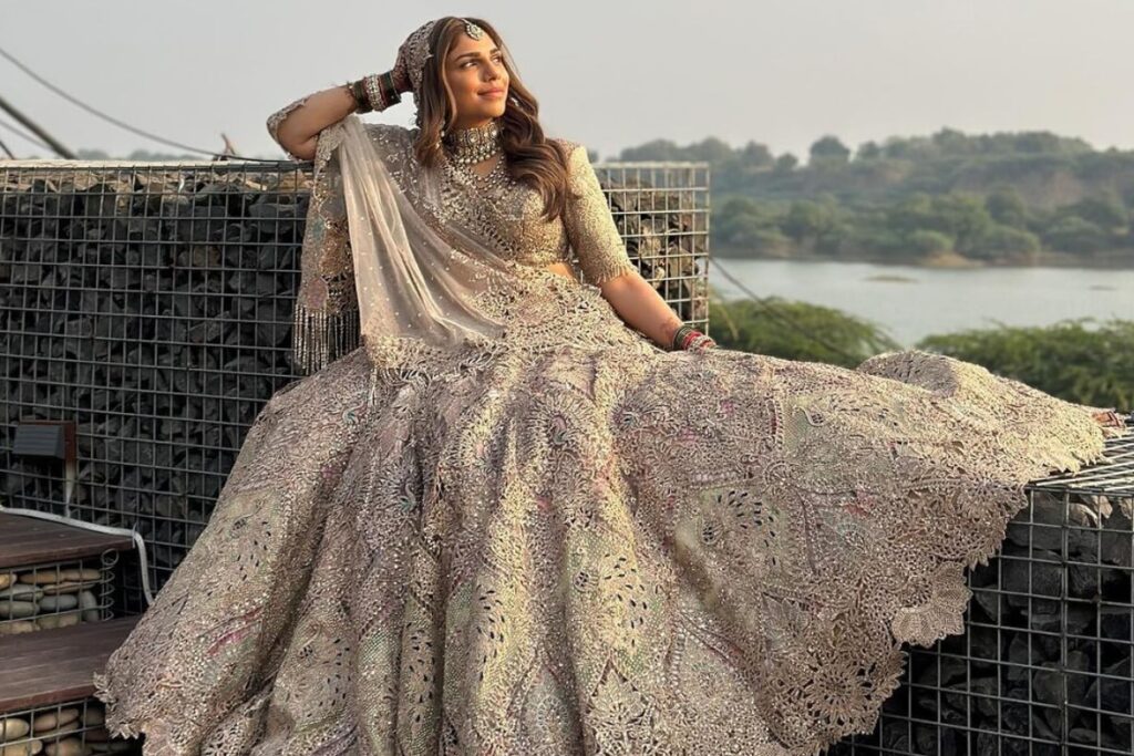 Sanjay Leela Bhansali’s Niece Sharmin Segal’s Bridal Lehenga Featured An Opulent 12 Foot Long Train