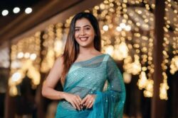 Sara Annaiah Blends Elegance And Simplicity In Blue Sequined Saree