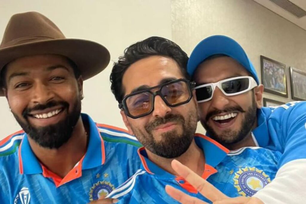 Ranveer Singh, Ayushmann Khurrana And Hardik Pandya Share A Light-Hearted Moment At World Cup Final