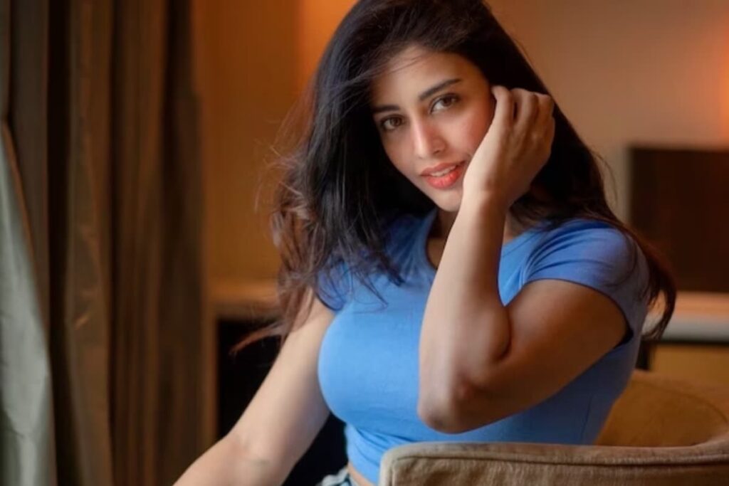Actress Daksha Nagarkar Looks Stunning In Blue Crop Top And Denim Pants