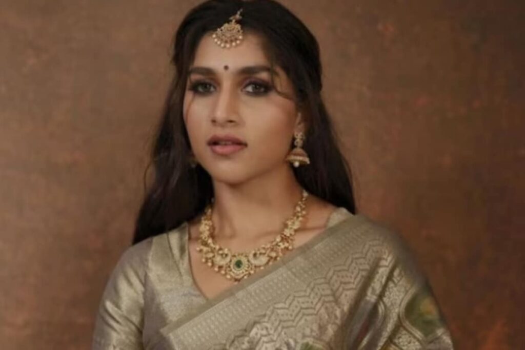 Actress Aradhanaa Ram Channels Her Inner Goddess In An Olive Green Saree