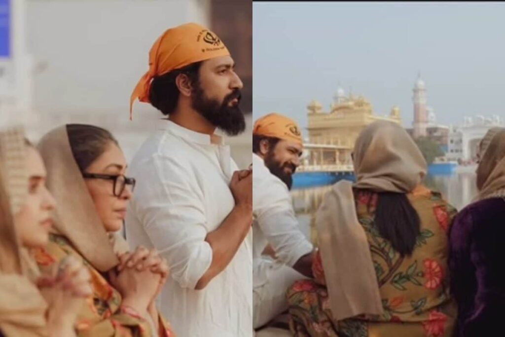 Vicky Kaushal, Meghan Gulzar, Sanya Malhotra Seek Blessing at Golden Temple Ahead of Sam Bahadur Release
