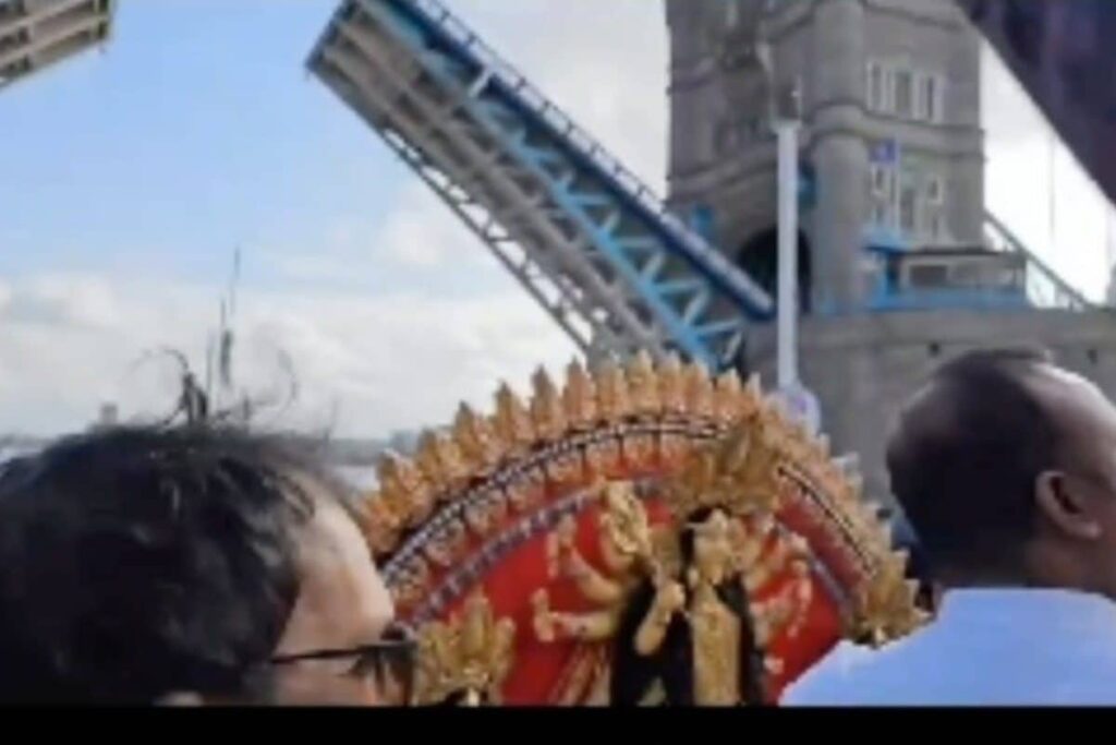 Watch: Unique Sight Of Durga Puja Procession Passing Through Tower Bridge In London