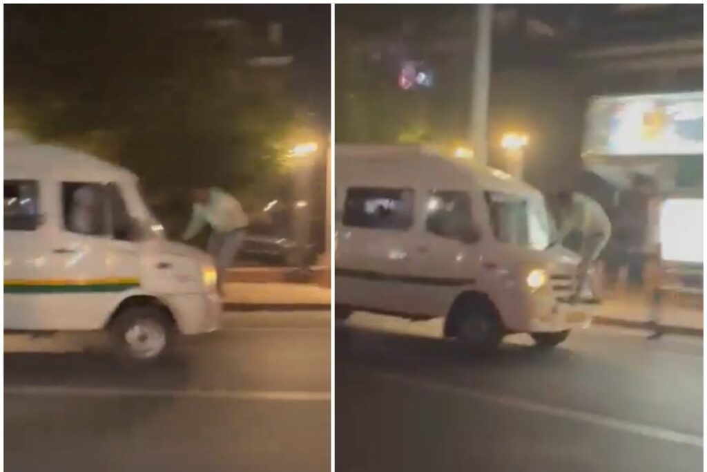 Delhi Road Rage: Man Hit by Minibus, Gets Carried on Bonnet For Several Metres; No One Injured | WATCH