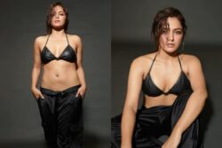 Sexy! Wamiqa Gabbi Flaunts Her Curves In A Black Leather Bra, Says 'Abs Nahi Hai Par...'