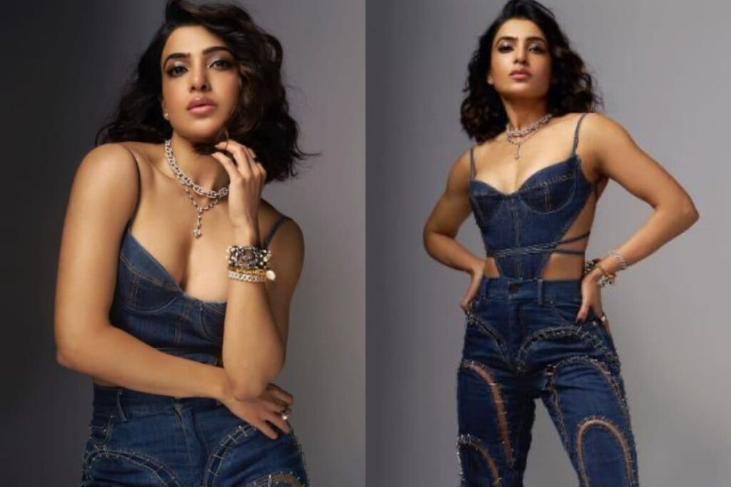 Sexy! Samantha Ruth Prabhu Sizzles In A Denim Corset And Quirky Pants With Cutouts; See Viral Photos