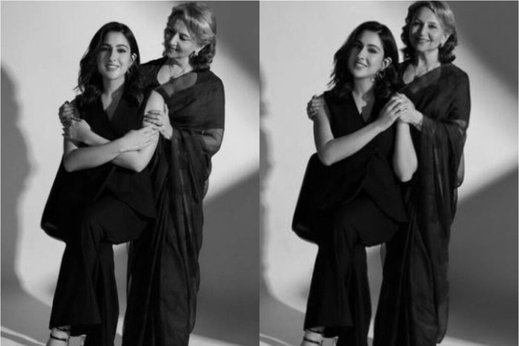 Sara Ali Khan Holds Her Badi Amma Sharmila Tagore Close In New Photos, Twins With Her In Black