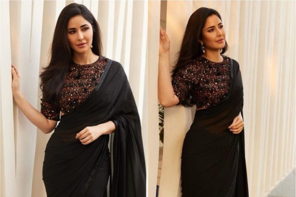 Katrina Kaif Looks Glamorous in Elegant Black Saree, Fans Call Her ‘Most Beautiful’; See Photos