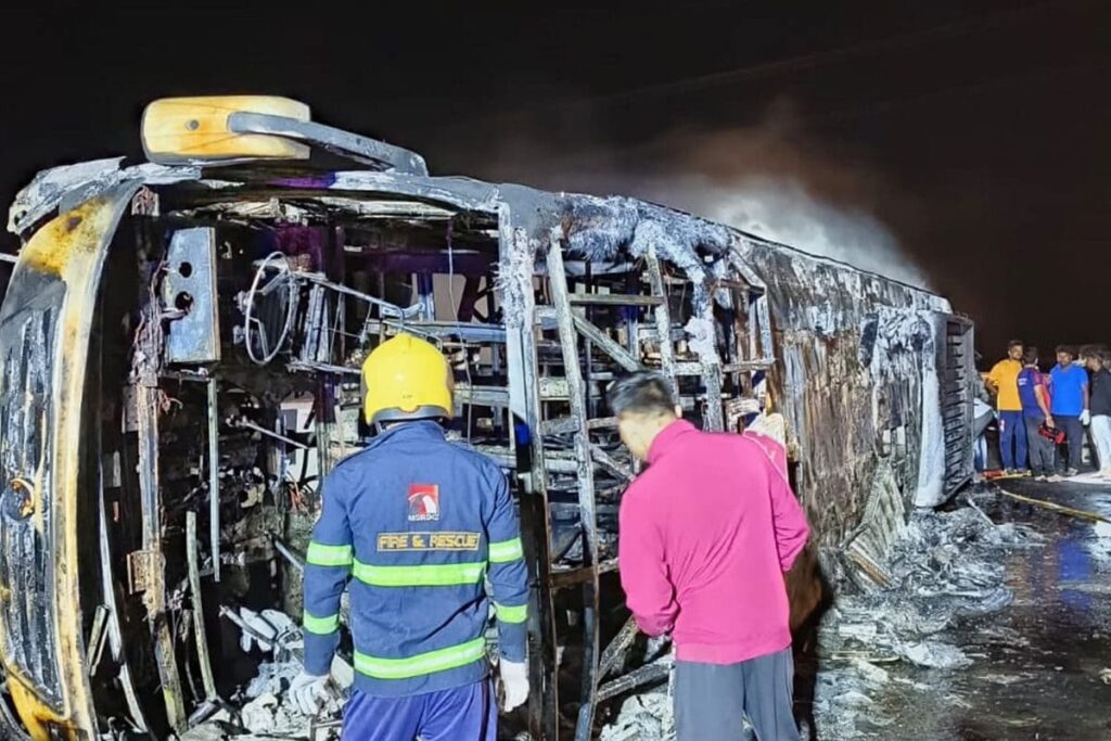 ST Bus Gutted in Fire in Nashik, All Passengers Alight Safely