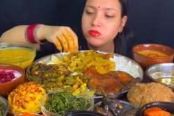 Video Of Woman Finishing Up Veg Thali All By Herself Is Trending And We Don’t Know Why