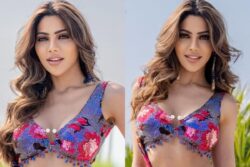Sexy! Nikki Tamboli Flaunts Ample Cleavage In Red Floral Blouse; Check Out Viral Photos