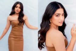Rashmika Mandanna Set The Internet on Fire in a Leather Bodycon Dress, Fans Call Her ‘Bhabi No 1’; Photos