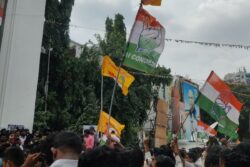 TDP Flags Spotted At Congress' Victory Celebrations In Hyderabad