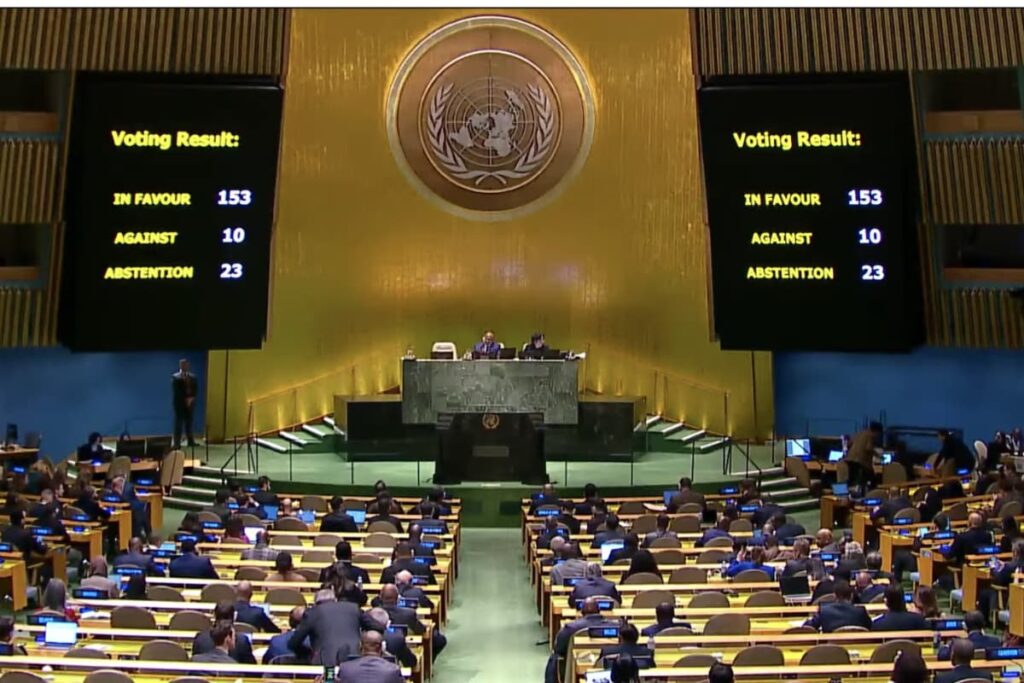 India Backs UN General Assembly Draft Resolution Demanding Immediate Gaza Ceasefire