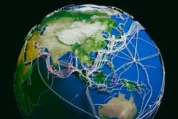 Earth Entangled In Submarine Cables; Space View Of Planet Viral