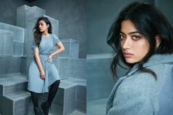 Rashmika Mandanna Raises Temperatures In Bluish-grey Dress And Coat
