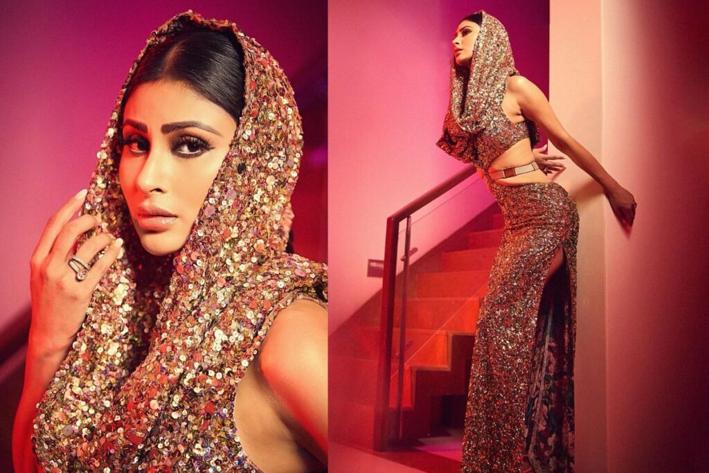 No One Can Beat Mouni Roy When It Comes To Cut-Out Patterns With Touch Of Gold