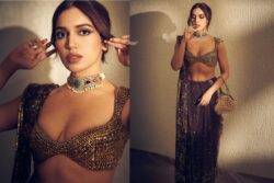 Bhumi Pednekar Stuns In a Bold Brown Manish Malhotra Saree; See Photos