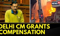 Delhi News | CM Arvind Kejriwal Visits Alipur Factory Fire Scene And Speaks To Victims | News18
