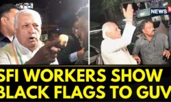 Kerala News: SFI workers show blackflag to Governor Again | SFI Vs Kerala Guv | English News
