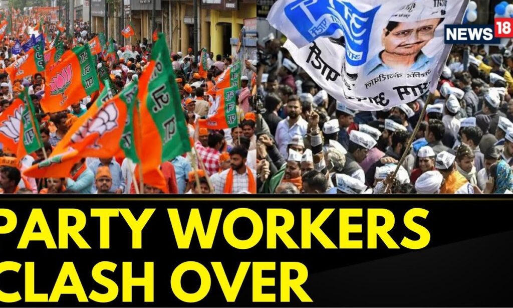 Arvind Kejriwal News | BJP And Aam Aadmi Party Workers Clash Over Delhi CM Arvind Kejriwal's Arrest