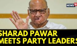 Lok Sabha Elections 2024 | Sharad Pawar Meets Party Leaders At Party Office | Maharashtra News