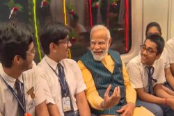 PM Modi Travels In India's 1st Underwater Metro With Students In Kolkata | Watch