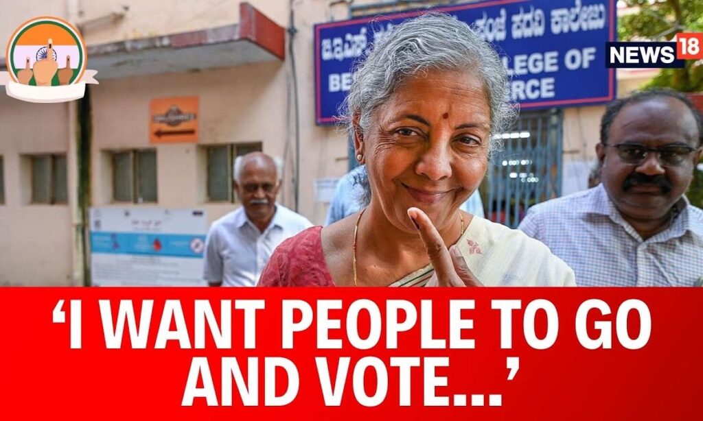 Finance Minister Nirmala Sitharaman Said, 'I Want People To Come Out And Vote' | English News