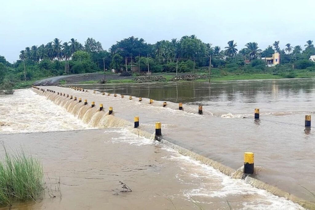 Karnataka's Sunadholi Bridge Submerged In Water As Ghataprabha River Overflows