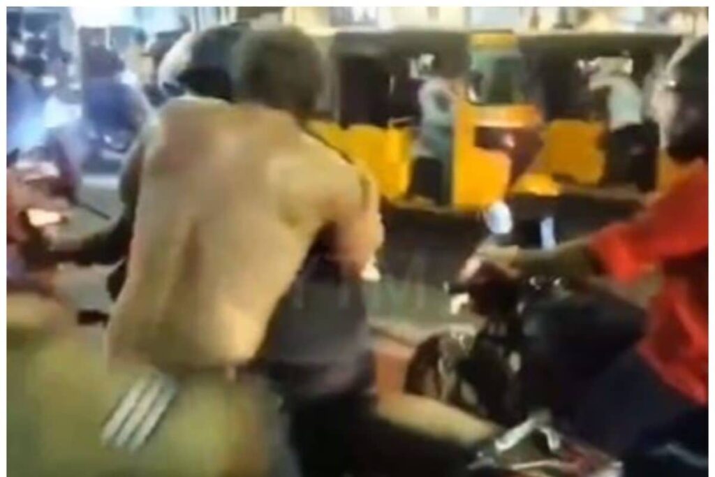 Drunk Foreigner Running Shirtless On Chennai Roads, Trying To Bite People | Video
