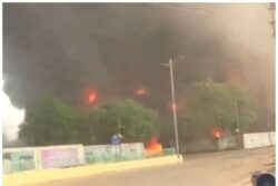 Panic Grips As Massive Fire Breaks Out At Fire Distribution Company in Raipur's Kota