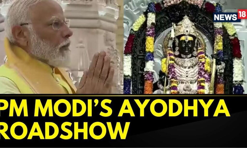 Prime Minister Narendra Modi Begins Roadshow After Offering Prayers Ayodhya Ram Mandir | News18