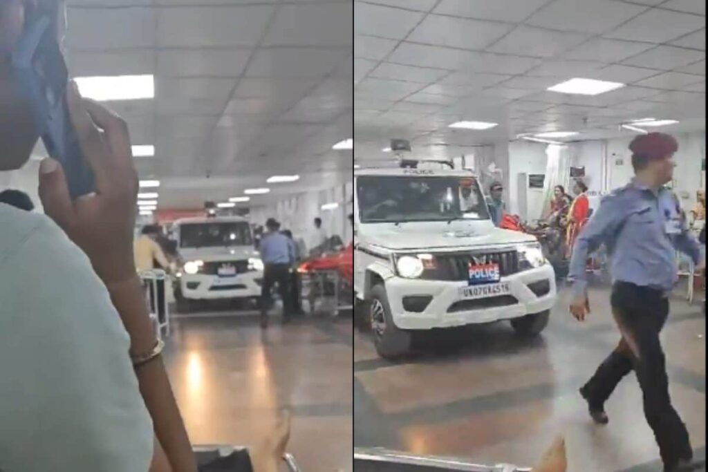 On Cam: Uttarakhand Police SUV Enters Crowded AIIMS Rishikesh Emergency Ward To Arrest Sex Harassment Accused