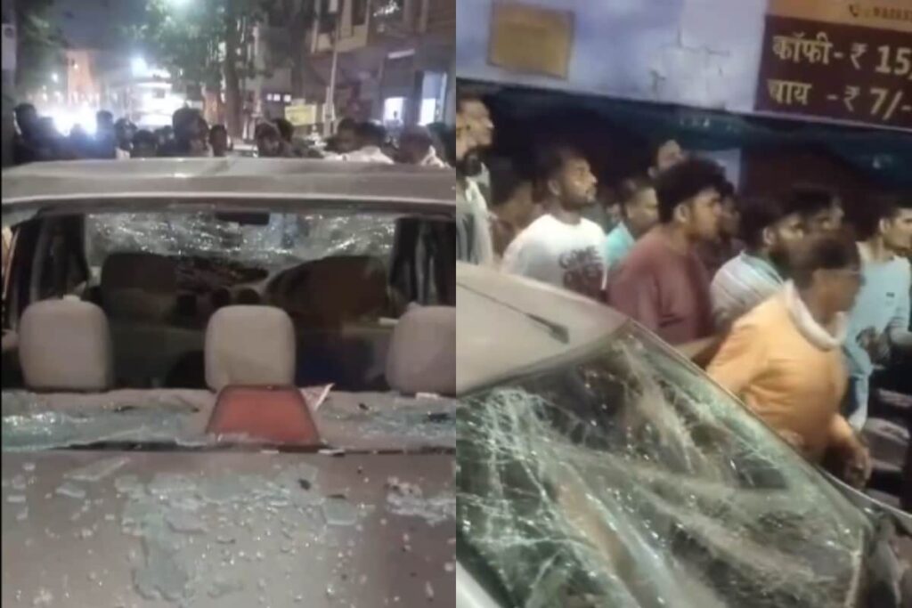 Video: Mob Violence Erupts After Speeding Car Injures Three in Nagpur; Police Detain Three Youths