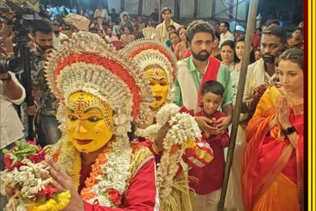 KGF Actress Srinidhi Shetty Attends Daiva Kola Performance At Karnataka's Talipady