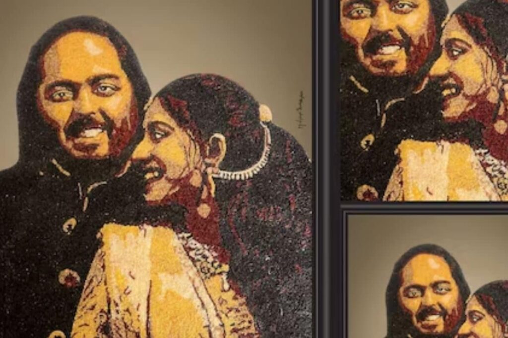 Visakhapatnam Artist Creates Anant Ambani-Radhika Merchant’s Portrait With Millets