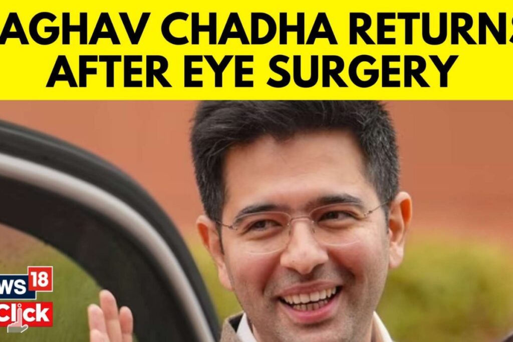Raghav Chadha Returns From UK After Eye Surgery, Meets Kejriwal On Arrival