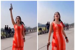 Woman Brandishing Gun In Middle Of Lucknow Road, Video Goes Viral | Watch