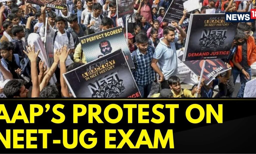 Aam Aadmi Party (AAP) Holds Protest Against Union Government Over NEET Exam Results | News18