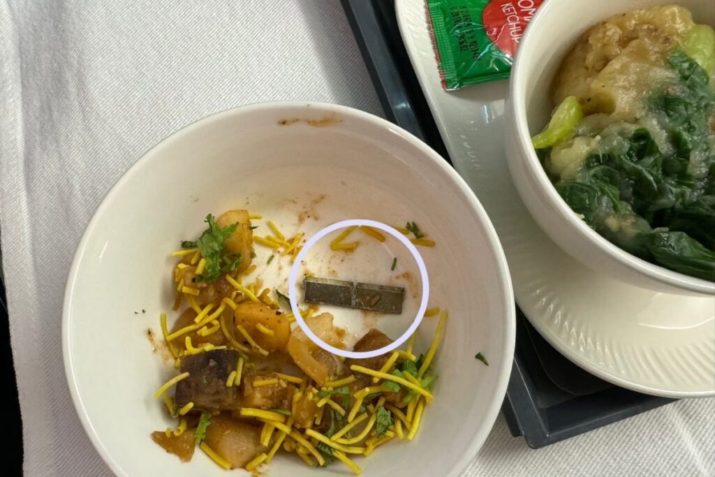 Air India Passenger Finds Sharp Metal Blade In His Food; Airline Says It Came From...