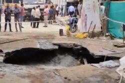 Bengaluru: Part Of Road Caves In Near Underconstruction Metro Site Amid Heavy Rainfall