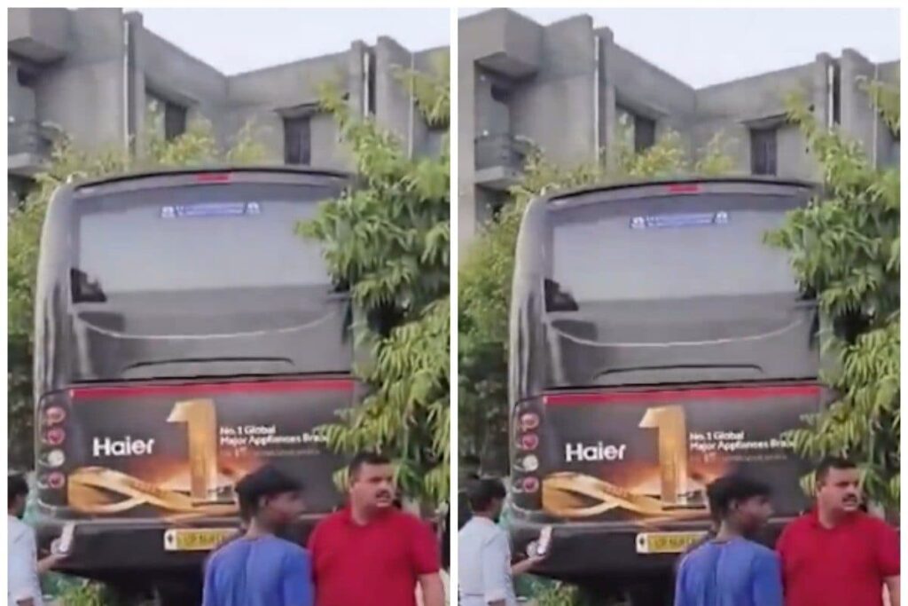 Bus Crashes Into Wall Of Noida Apartment; One Dead, Another Critical | Video