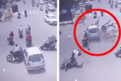 72-Year-Old Crashes Car Into Multiple Bikes At Intersection In Maharashtra, 3 Dead  | Video