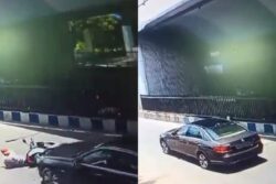 Bike Rider Dies After Being Hit By Speeding Mercedes In Pune | Caught On Cam