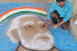 Telangana Artist Paints Sand Portrait Of PM Modi Celebrating BJP Victory