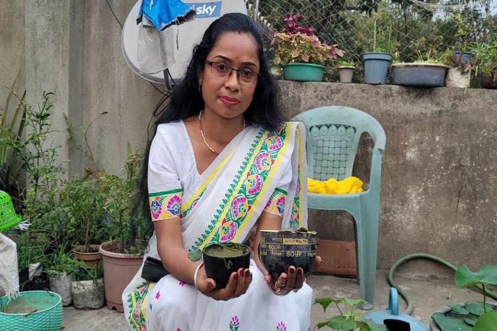 This West Bengal Woman Grows Lotus In Small Tea Cups
