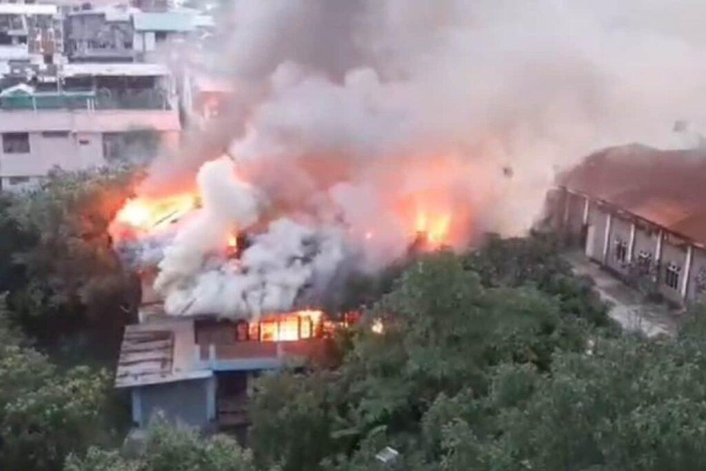 Major Fire Breaks Out Near Manipur CM's Bungalow