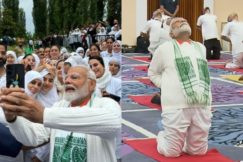 In Srinagar, PM Modi Says New Yoga Economy Is Growing, Clicks Selfies After Performing Asanas
