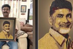 Andhra Painter Creates Portrait Of CM Chandrababu Naidu With Millets